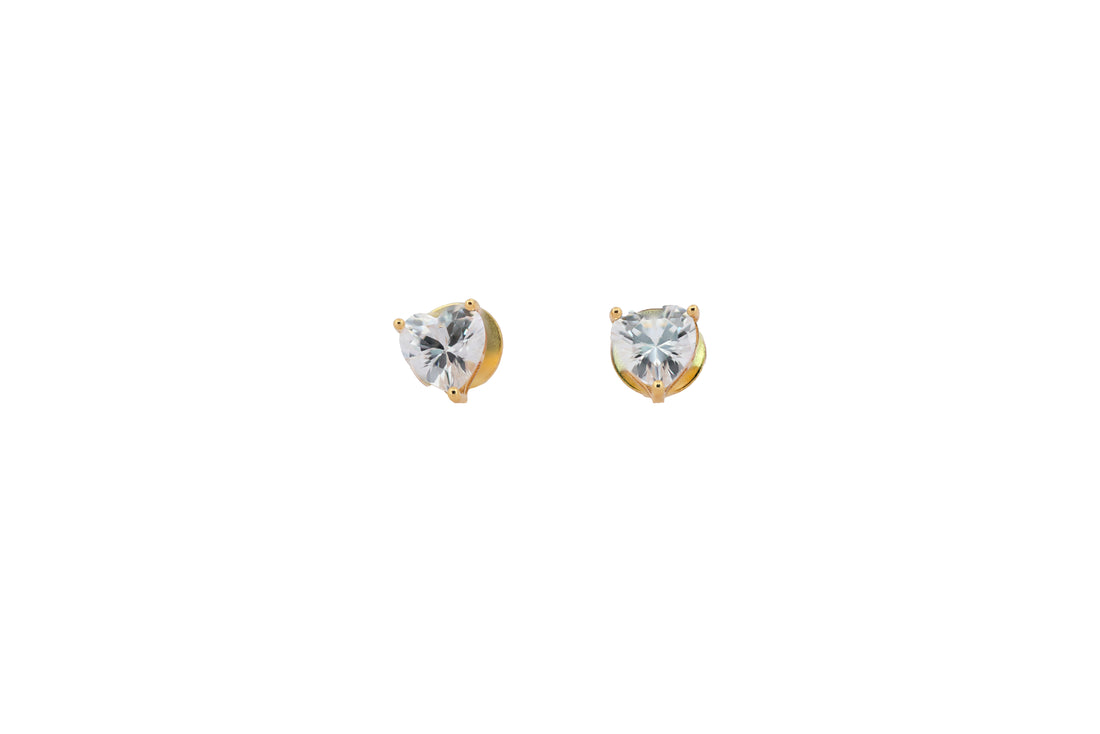 92.5 Sterling Silver Classic Heart Stud Earrings 17785