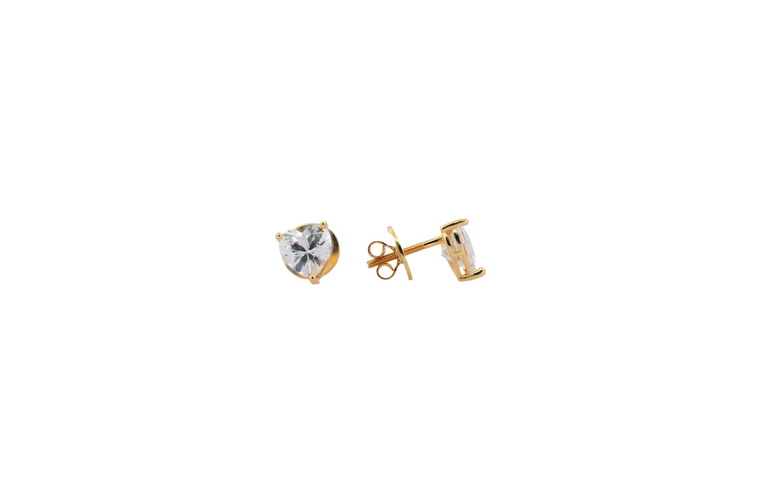92.5 Sterling Silver Classic Heart Stud Earrings 17785