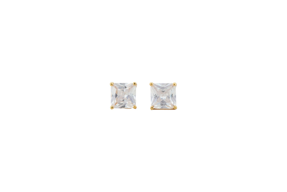 92.5 Sterling Silver Classic Square Stud Earrings 17787