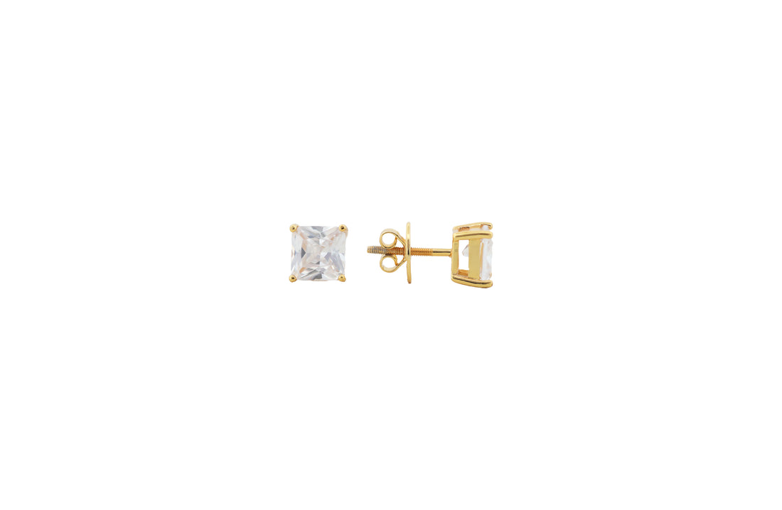 92.5 Sterling Silver Classic Square Stud Earrings 17787