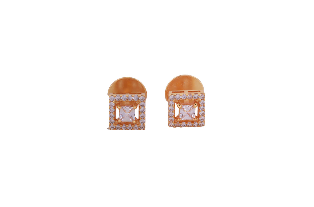92.5 Sterling Silver Princess-Cut Halo Stud Earrings 17863