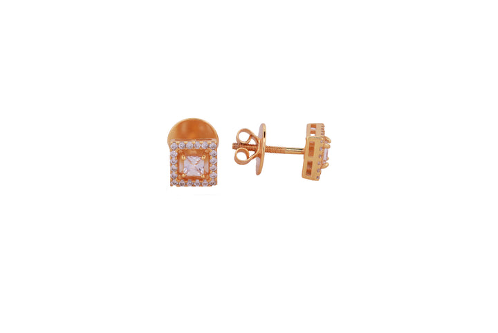 92.5 Sterling Silver Princess-Cut Halo Stud Earrings 17863