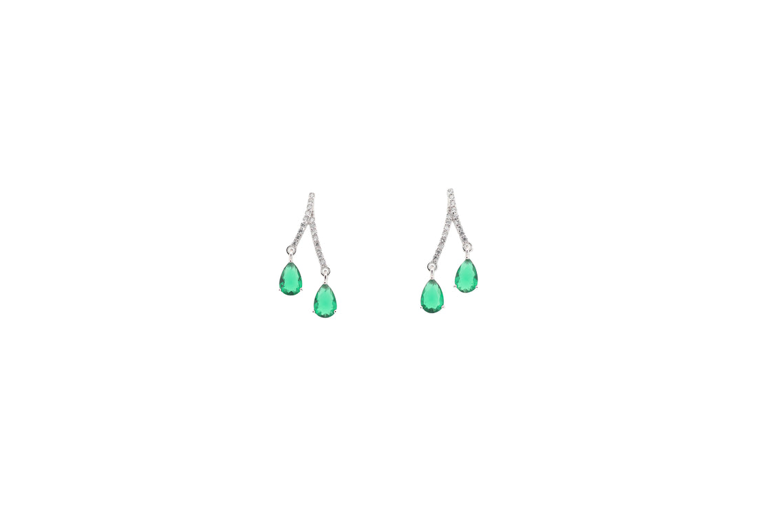 92.5 Sterling Silver Dangling Drop Earrings 17941