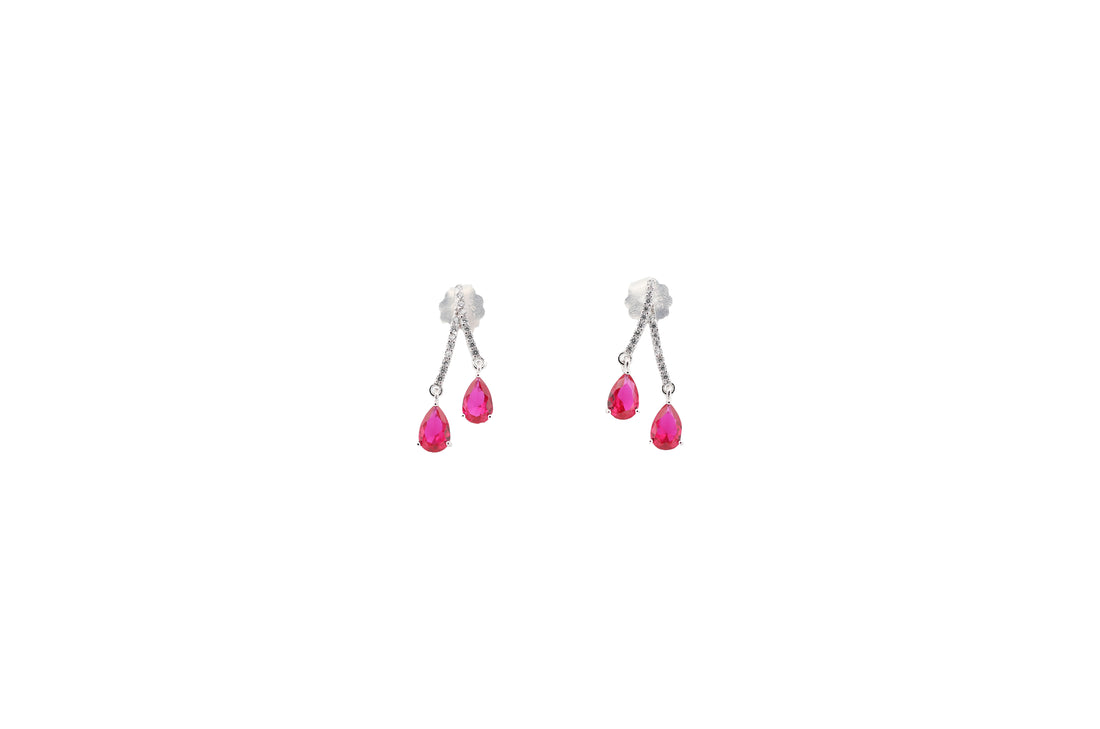 92.5 Sterling Silver Dangling Drop Earrings 17941