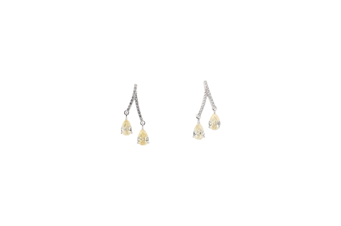 92.5 Sterling Silver Dangling Drop Earrings 17941