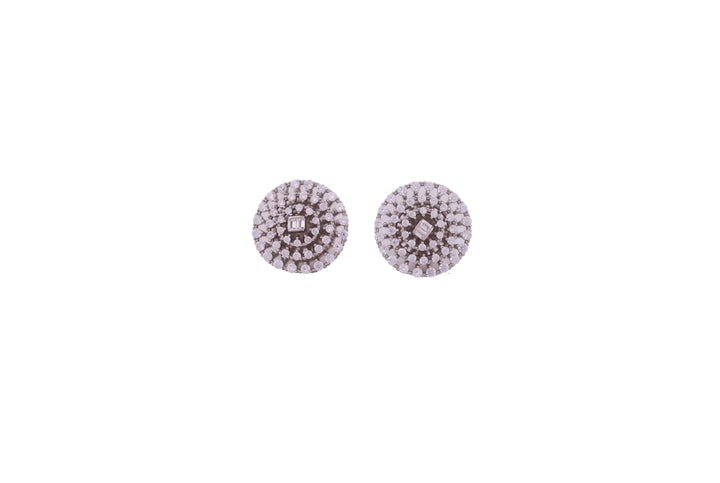 92.5 Sterling Silver Round Cluster Stud Earrings 17960