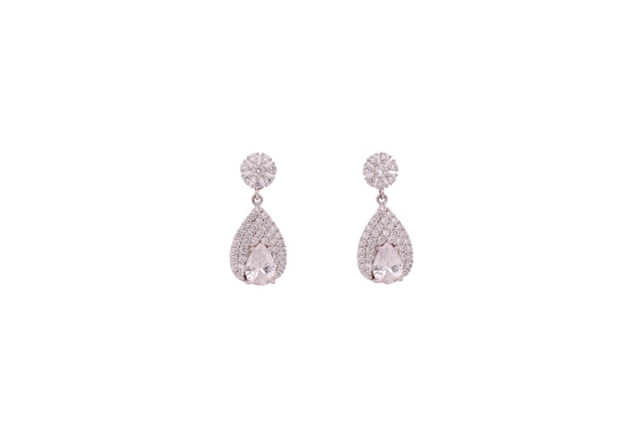 92.5 Sterling Silver Pear-Shaped Drop Earrings 17969