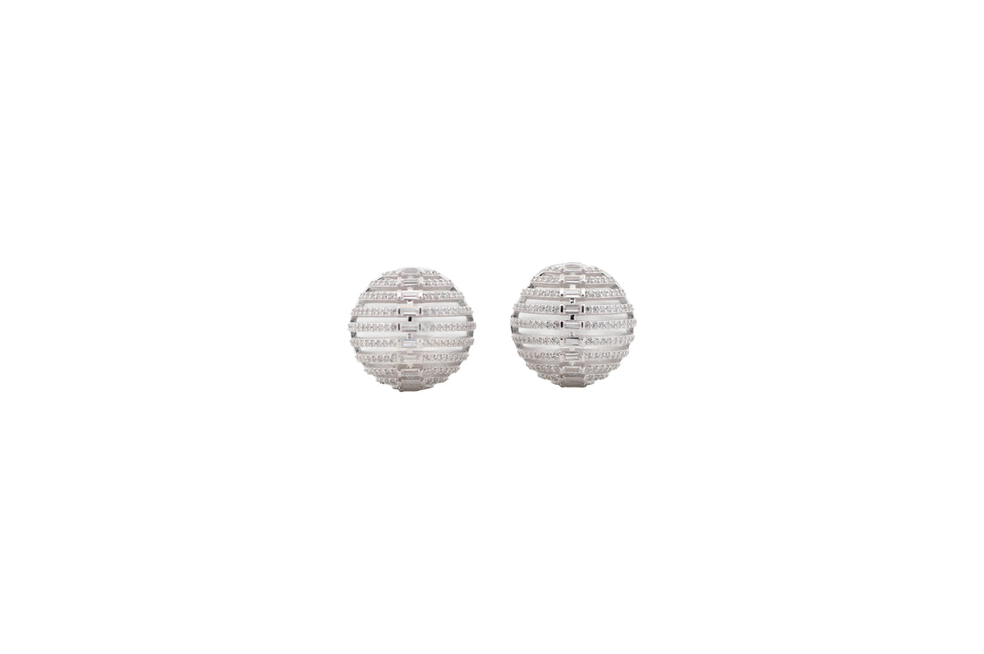 92.5 Sterling Silver Dome-Shaped Hoop Earrings 17980