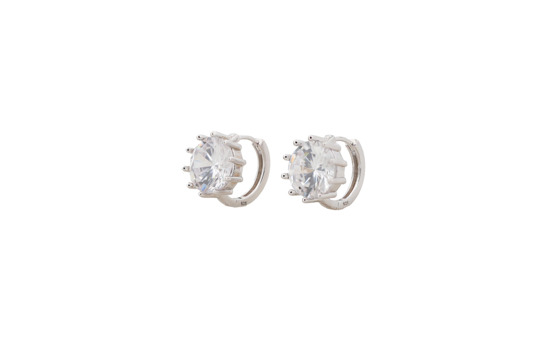 92.5 Sterling Silver Mini Huggie Hoop Earrings 17981