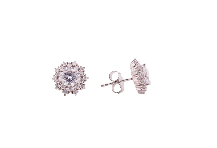 92.5 Sterling Silver Cluster Stud Earrings 18059