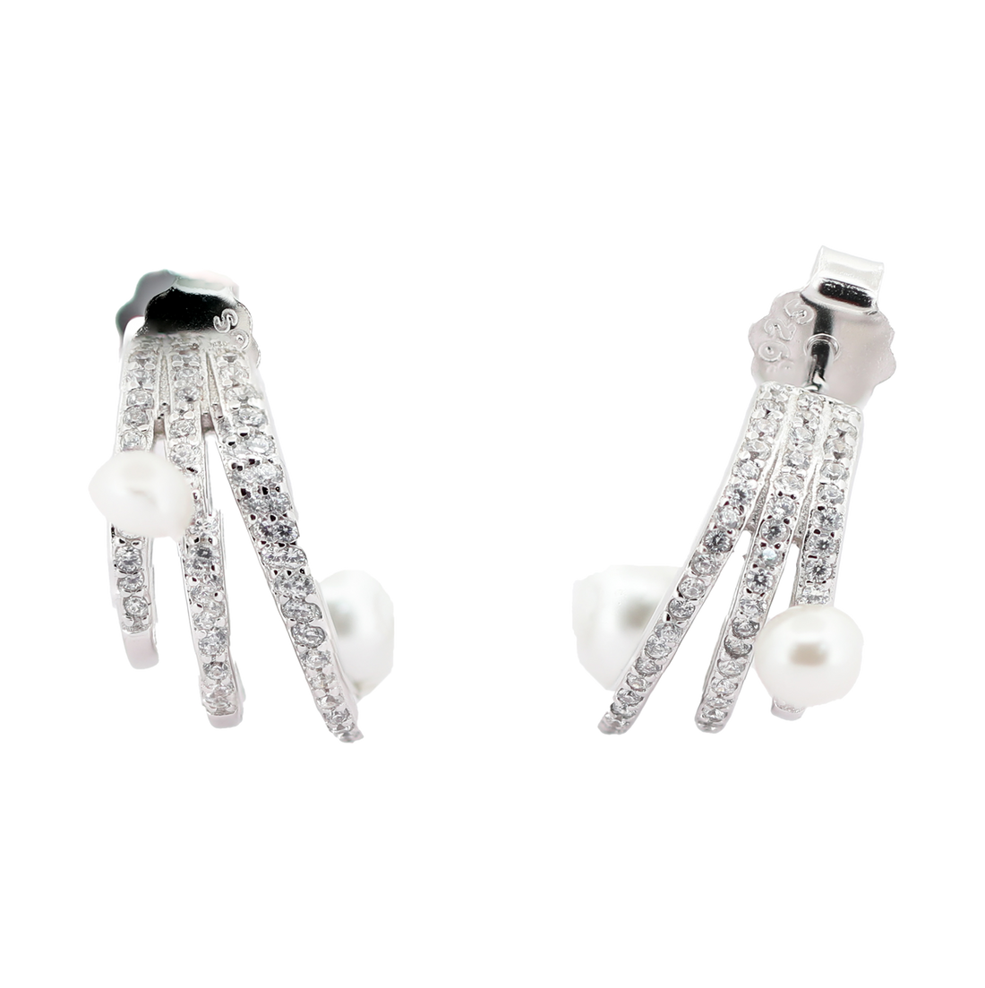 92.5 Sterling Silver Dangling Crawler-Style Earrings 18110