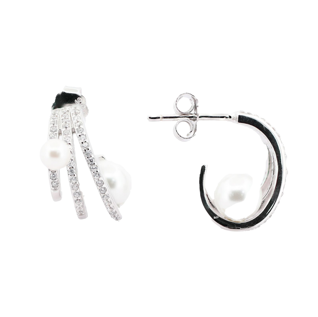 92.5 Sterling Silver Dangling Crawler-Style Earrings 18110