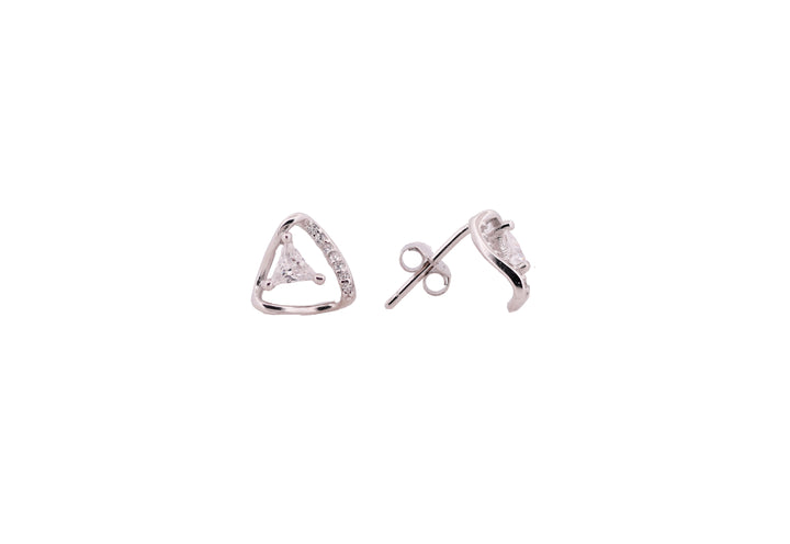 92.5 Sterling Silver Minimalist Triangle Stud Earrings 18197
