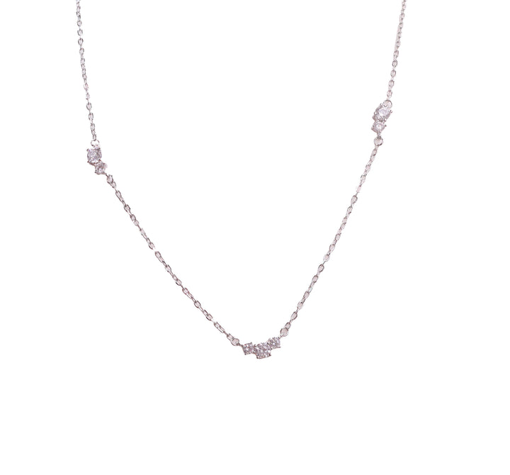 92.5 Sterling Silver Minimal Spark Cluster Chain Pendant  18200
