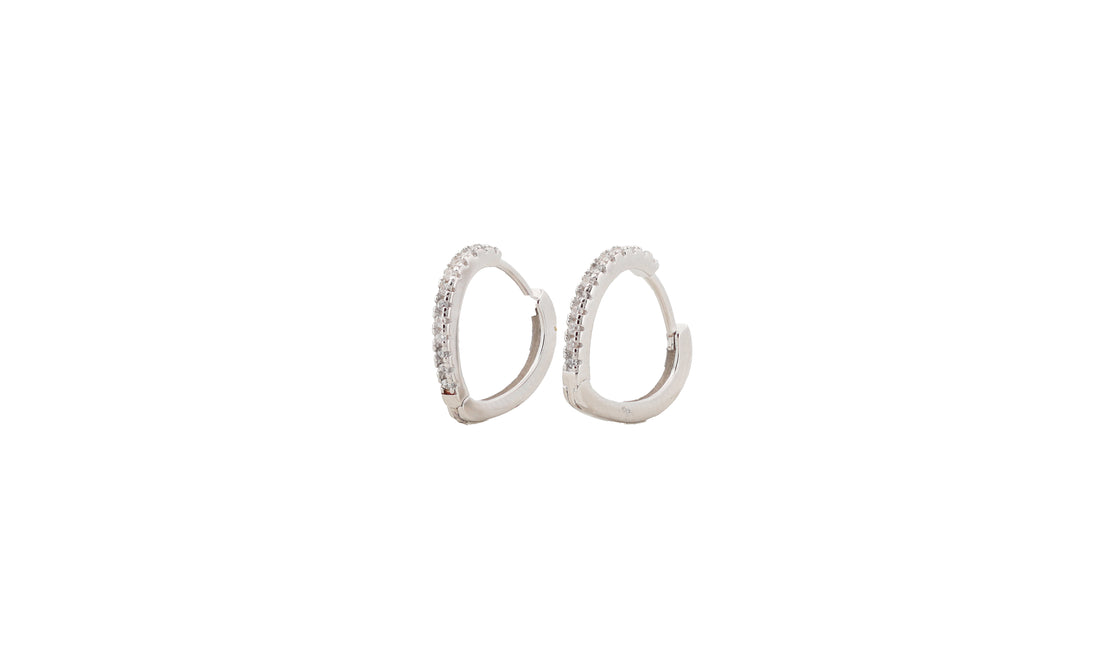 92.5 Sterling Silver Classic Huggie Hoop Earrings 18383