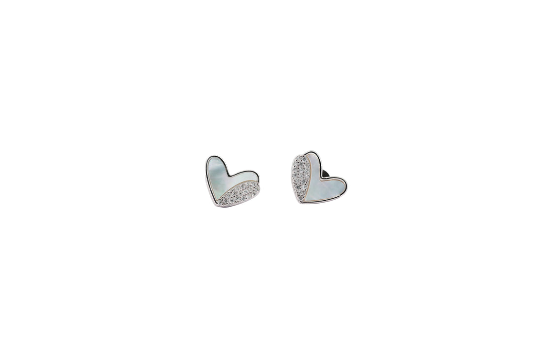 92.5 Sterling Silver  Glow Heart Duo Earrings 18409
