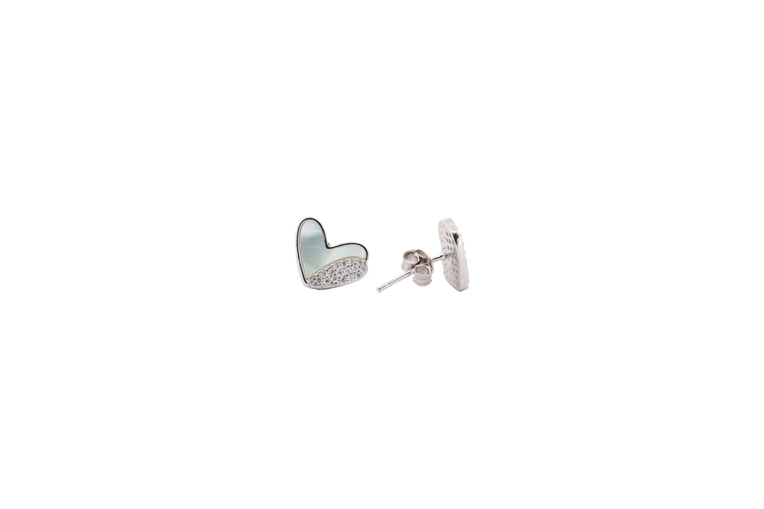 92.5 Sterling Silver  Glow Heart Duo Earrings 18409