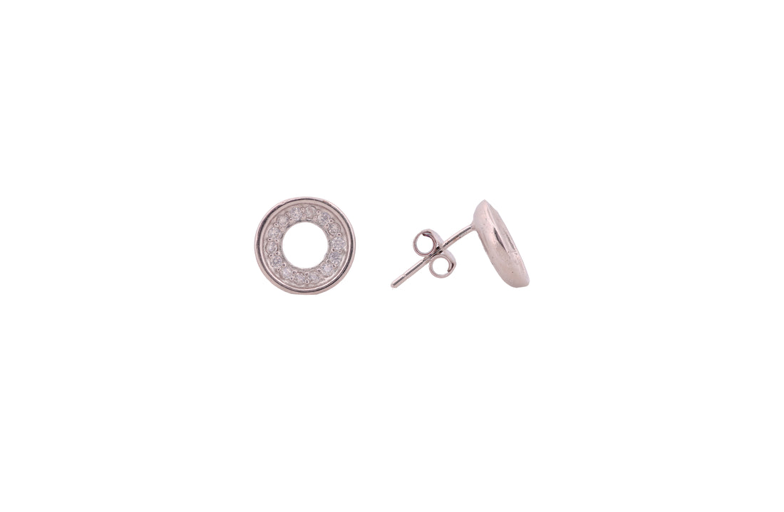 92.5 Sterling Silver Donut Stud Earrings 18410