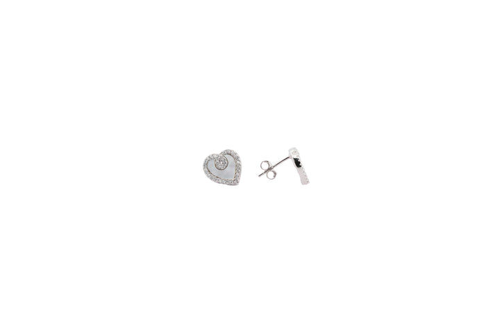 92.5 Sterling Silver Eternal Swirl Heart Stud Earrings 18427
