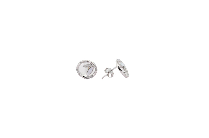 92.5 Sterling Silver Leaf Bloom Round Earrings 18430