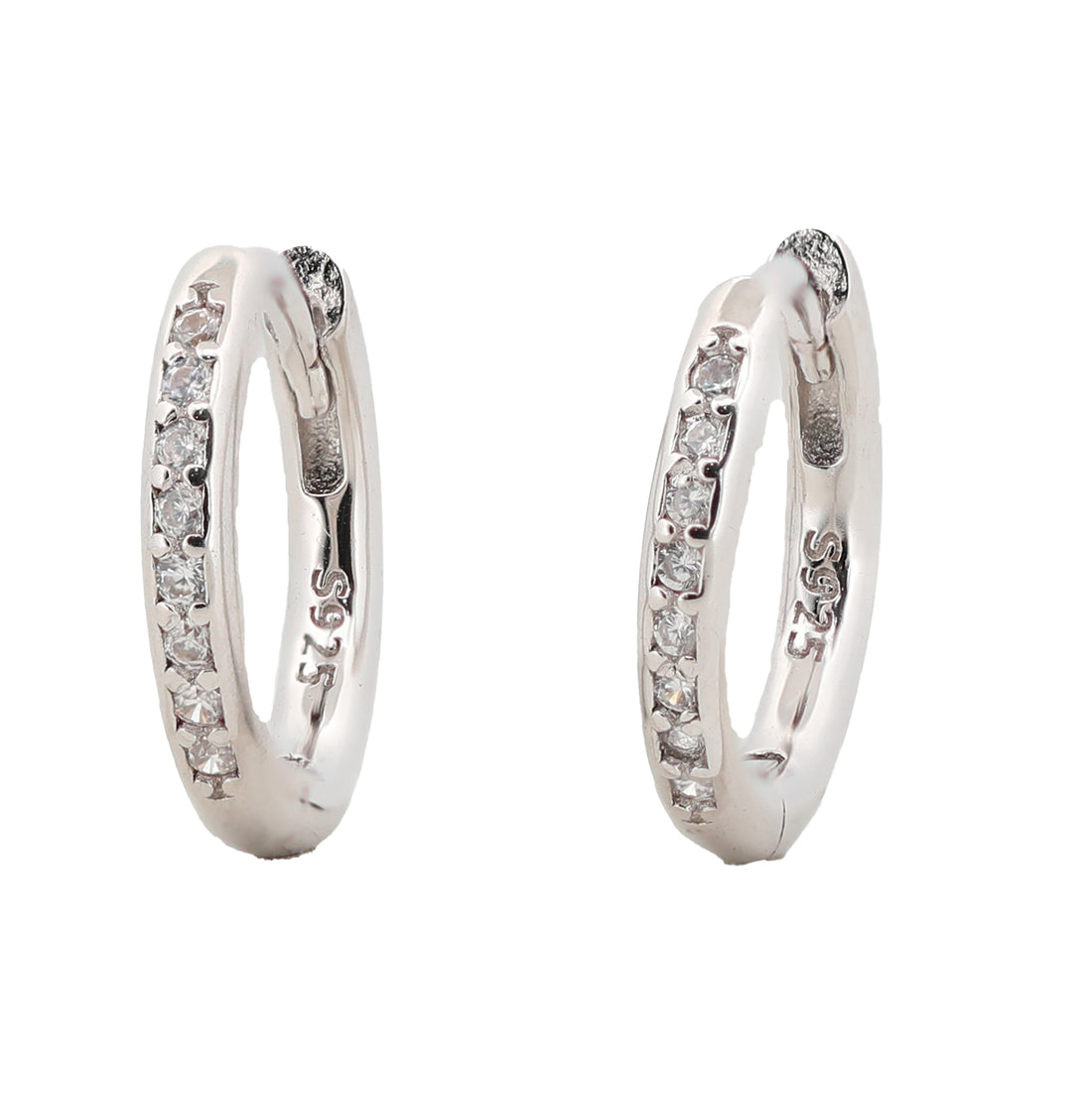 92.5 Sterling Silver Classic Huggie Hoop Earrings 18434