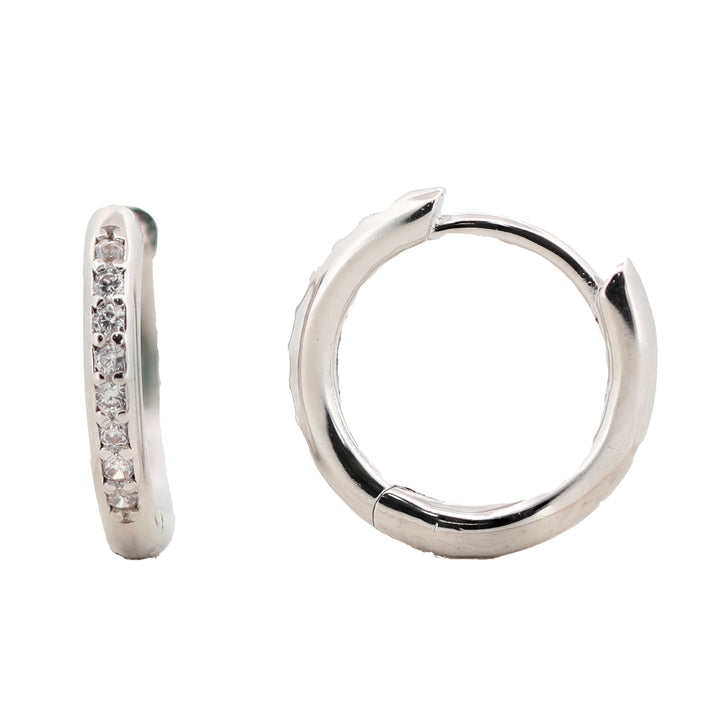 92.5 Sterling Silver Classic Huggie Hoop Earrings 18434