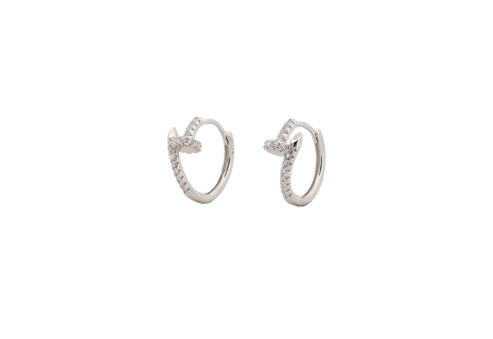 92.5 Sterling Silver Criss-Cross  Huggie Hoop Earrings 18443
