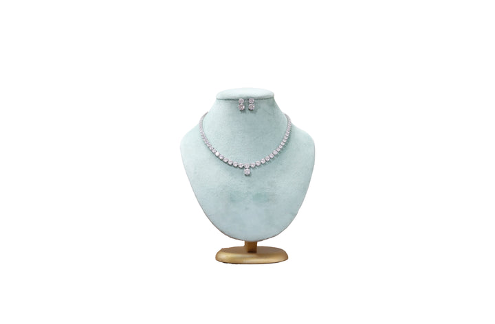 92.5 Sterling Silver Classic Diamond Trail Necklace 18872