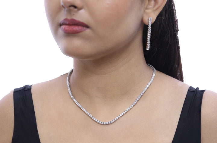 92.5 Sterling Silver Linear Light Necklace 18873