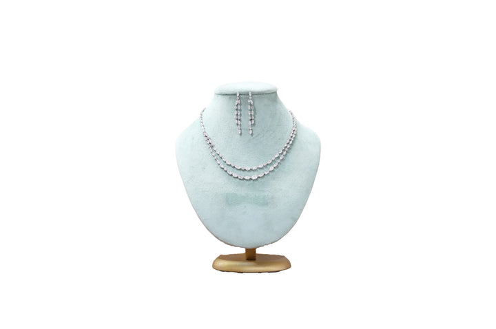 92.5 Sterling Silver Double Dazzle Necklace 18875
