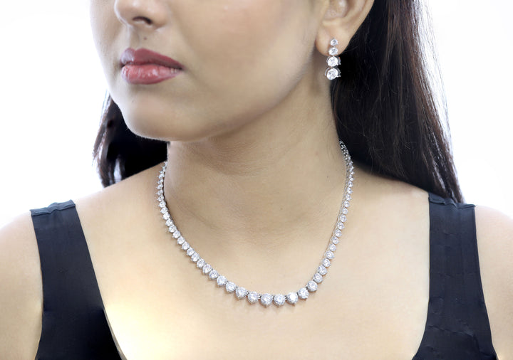 92.5 Sterling Silver Taper Trail Necklace 18877