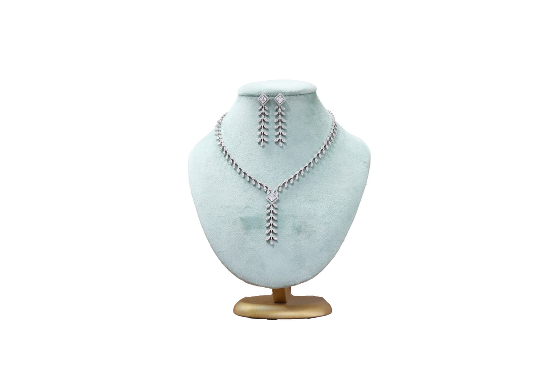 92.5 Sterling Silver Leaf Drop Y-Necklace 18886