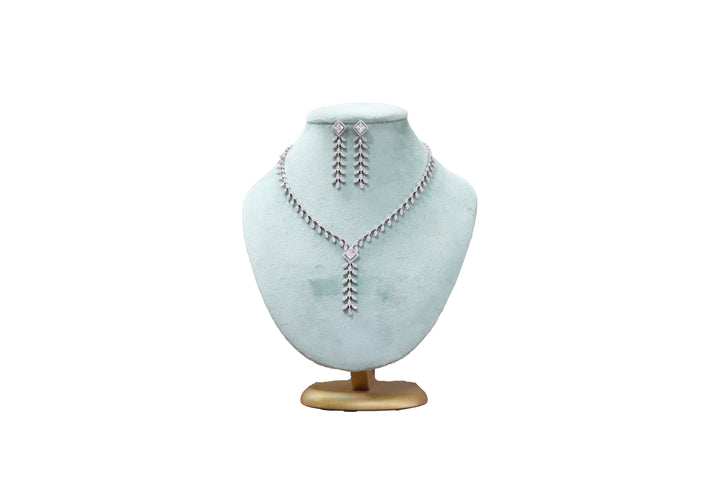 92.5 Sterling Silver Leaf Drop Y-Necklace 18886