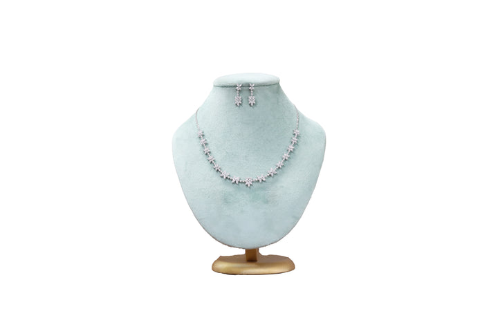 92.5 Sterling Silver Flora Sparkle Necklace 18889