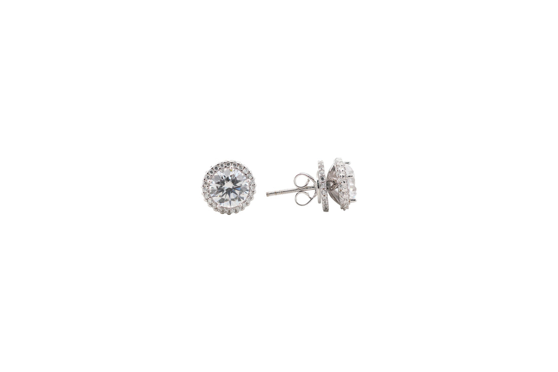 92.5 Sterling Silver Halo Stud Earring 18931