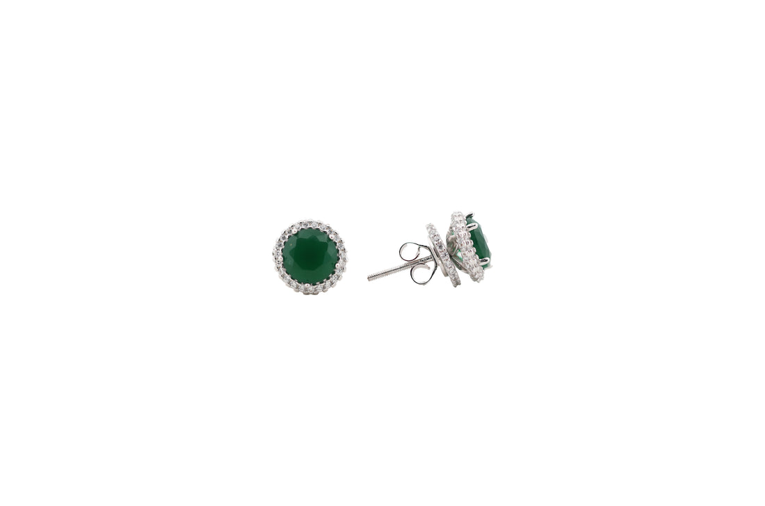 92.5 Sterling Silver Halo Stud Earring 18931
