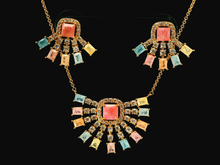 Zircon Chain Pendant Set  19423