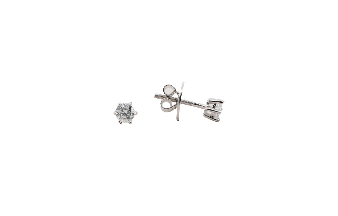 92.5 Sterling Silver Classic Round Stud Earrings 19534