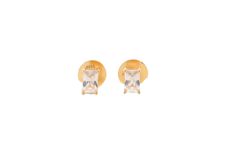 92.5 Sterling Silver Baguette-Cut Stud Earrings 19537