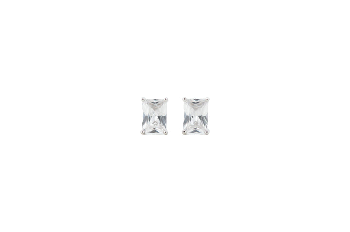 92.5 Sterling Silver Minimalist Pearl Frame Stud Earrings 19595