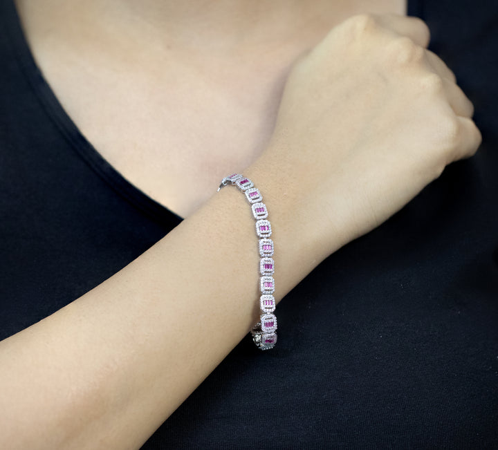 92.5 Silver Vintage-Style Cocktail Bracelet 9363