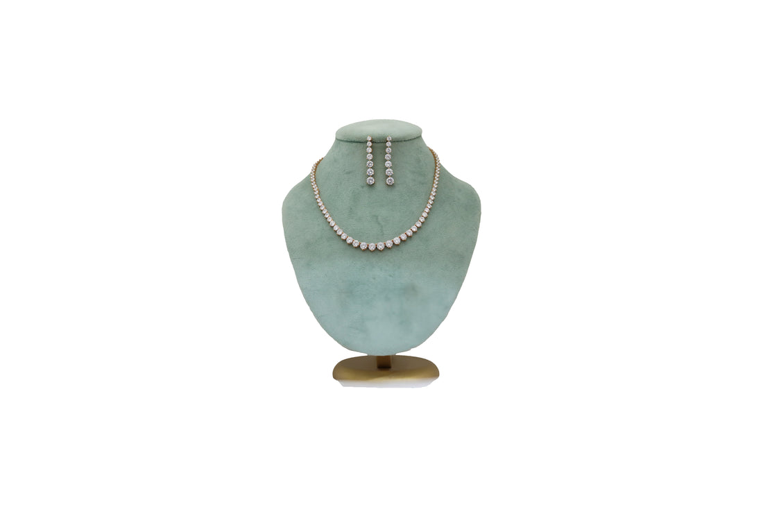 92.5 Sterling Silver Graduated Line Necklace 20410