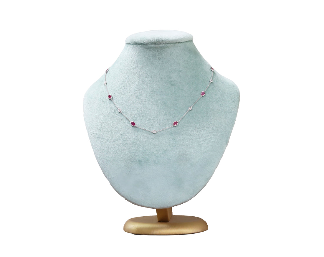 92.5 Sterling Silver Bezel Dot Necklace 20518