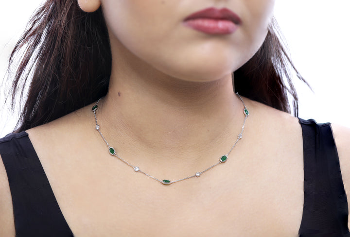92.5 Sterling Silver Bezel Dot Necklace 20518