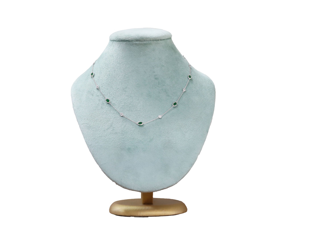 92.5 Sterling Silver Bezel Dot Necklace 20518