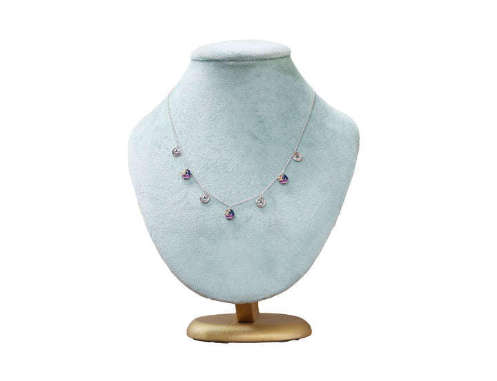 92.5 Sterling Silver Rainbow Charm Necklace 20527