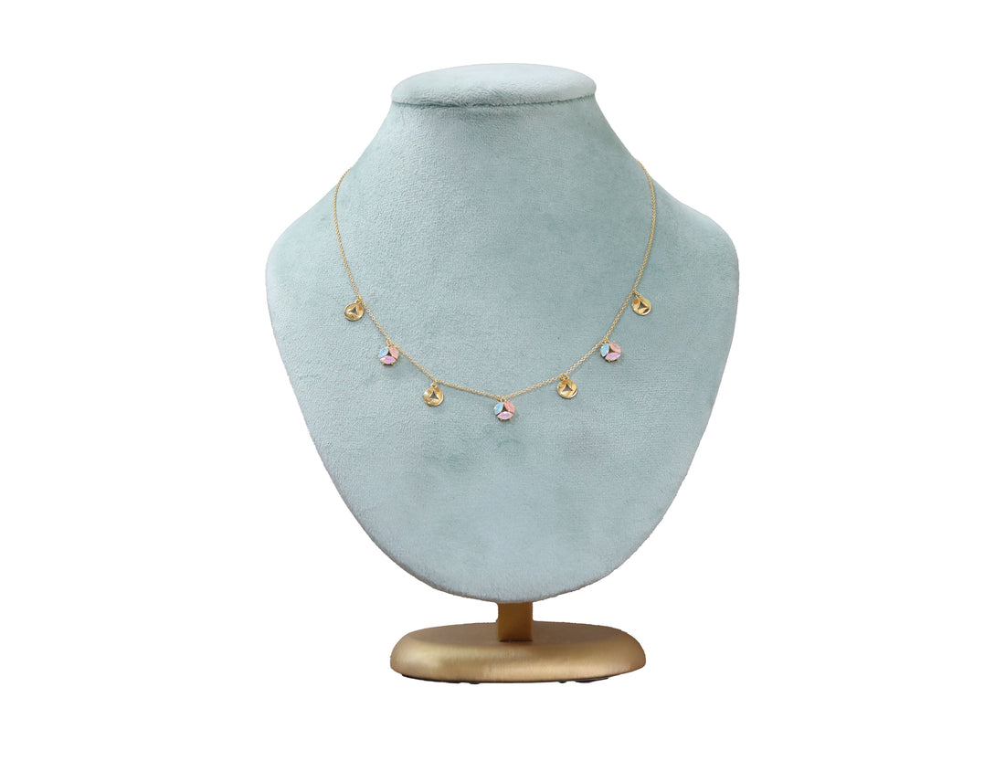 92.5 Sterling Silver Rainbow Charm Necklace 20527