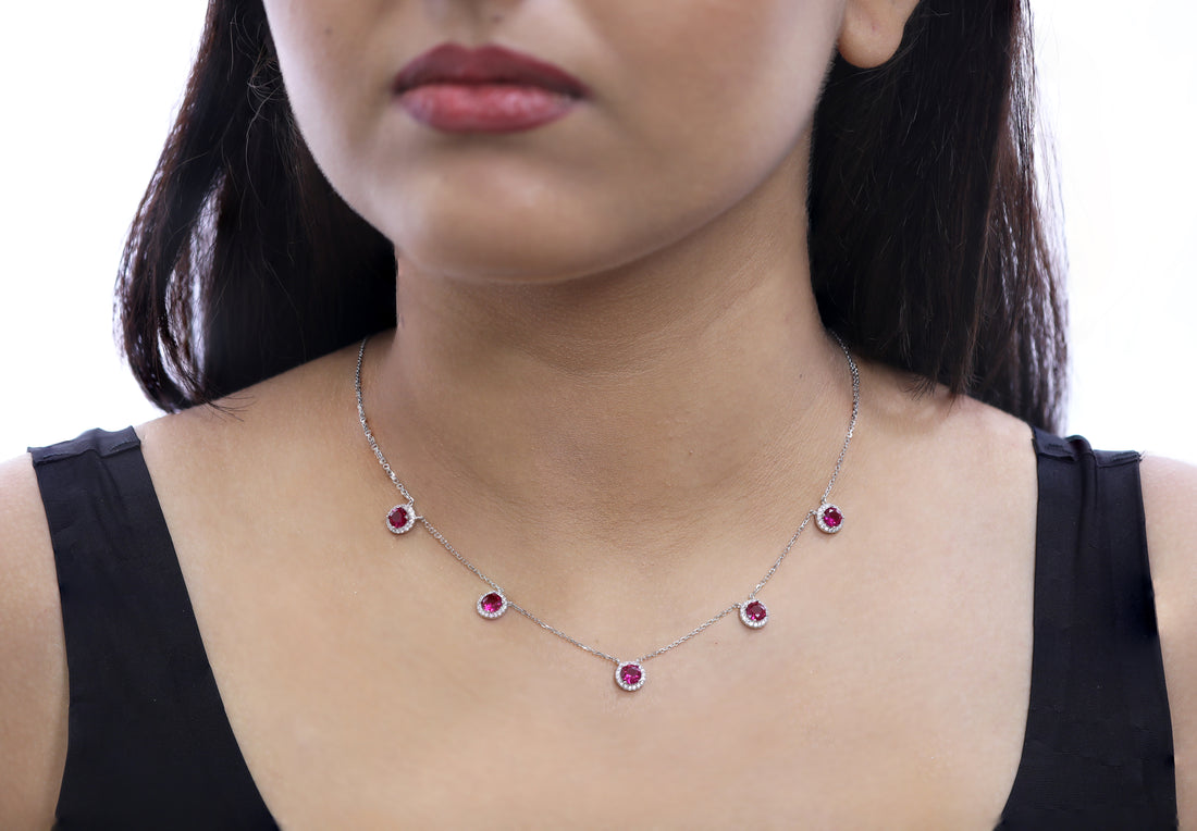 92.5 Sterling Silver Charm Trail Necklace 20531
