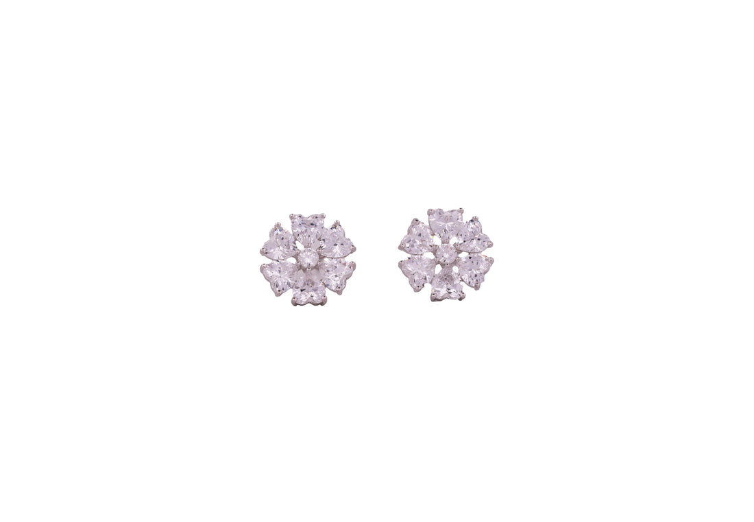 92.5 Sterling Silver Floral Blossom Stud Earrings 20547