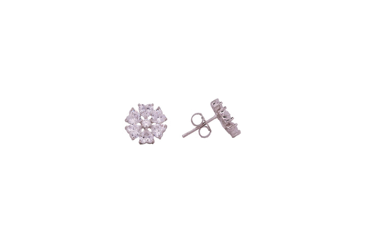 92.5 Sterling Silver Floral Blossom Stud Earrings 20547